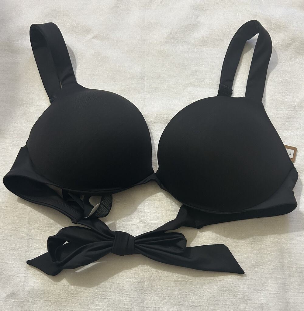 Skims NWOT Vibrant Signature Swim Ultimate Push Up Bikini Top Black Sz Small (5)